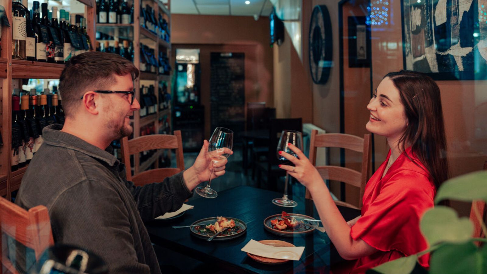 Couple Dining In at Wine Down